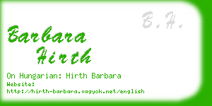 barbara hirth business card